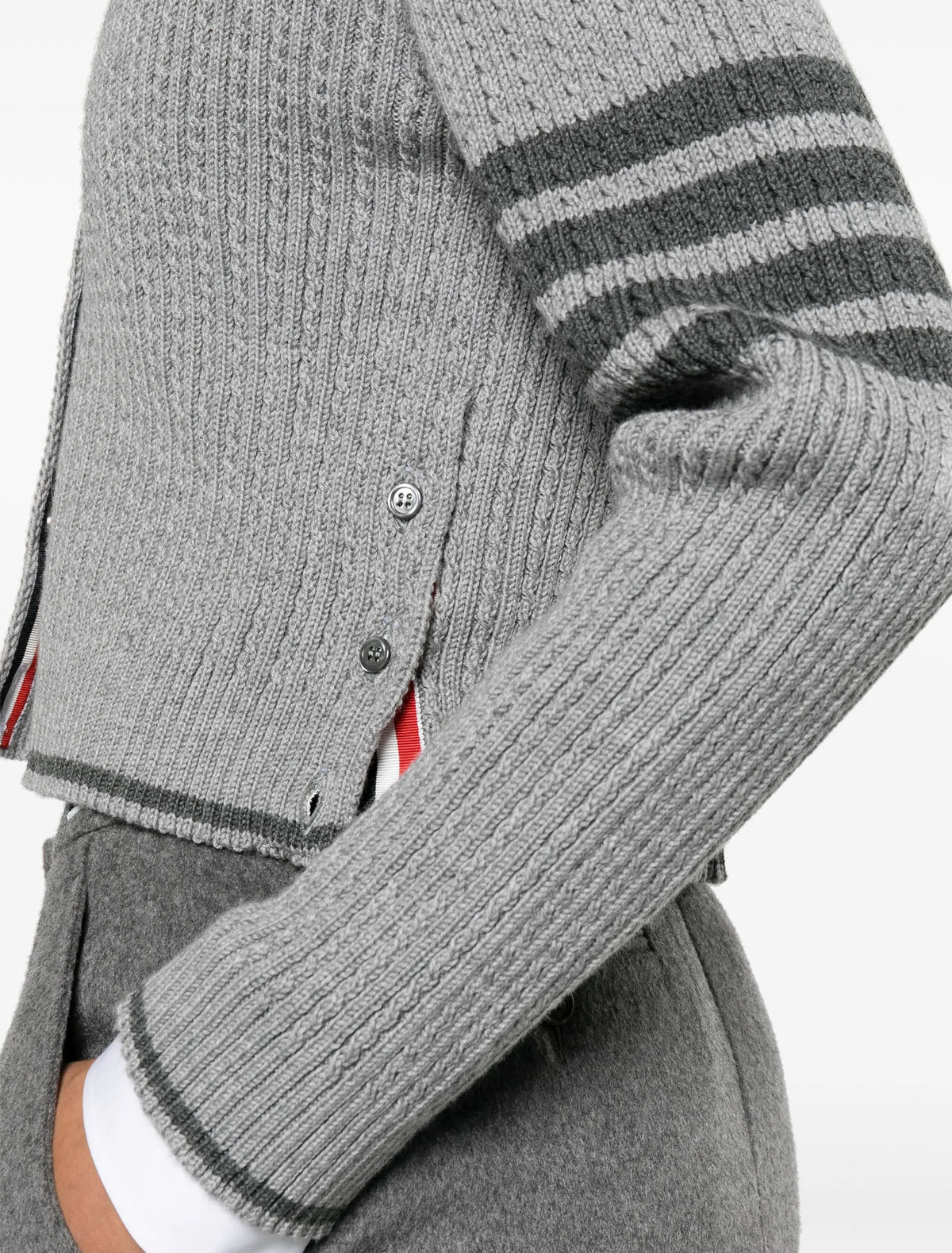 Thom Browne white cardigan,Thom Browne FKC588AY1024,Thom Browne cardigan,Thom Browne women’s,Thom Browne cardigan authenticit