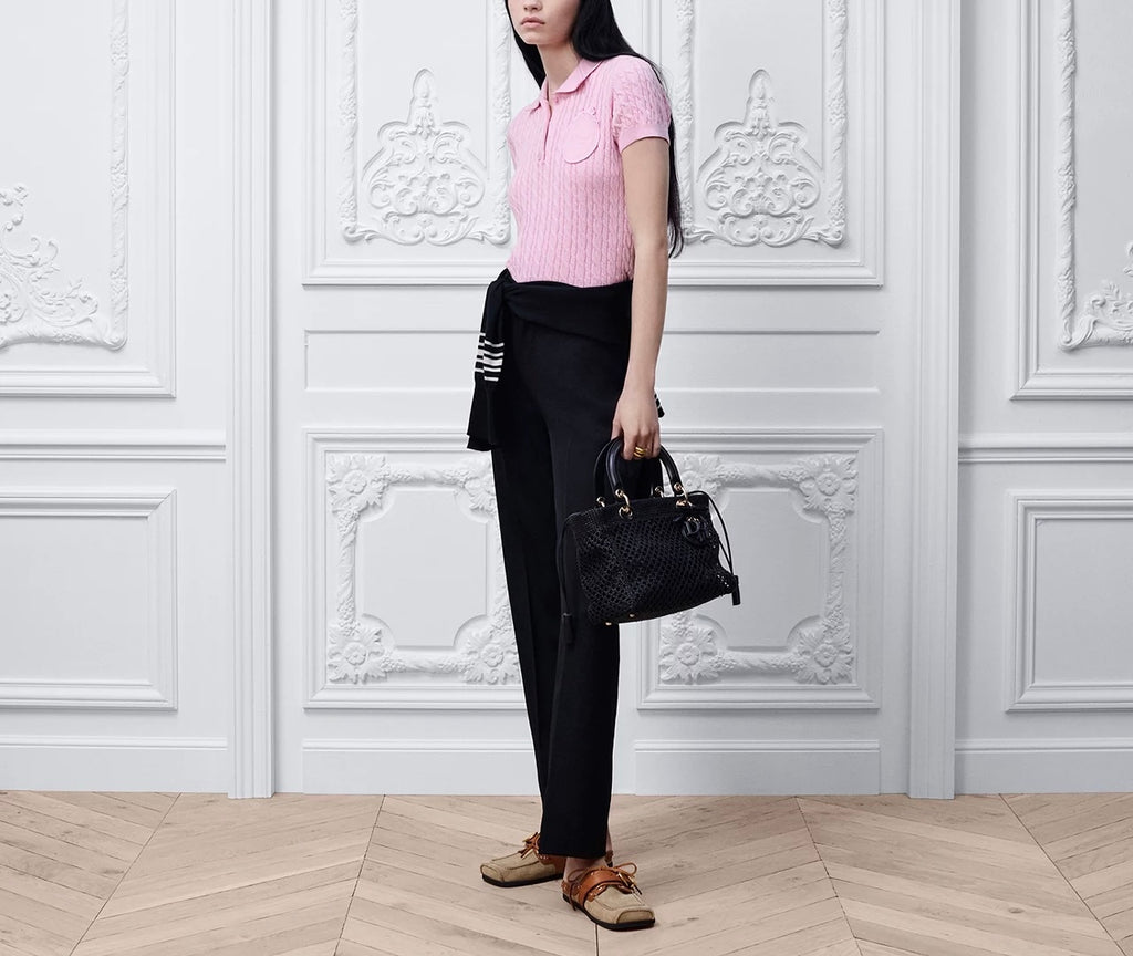 Winniemodo,Winniemodony,Dior 624S17A7111,Dior short sleeve sweater,Dior knit polo pink,Dior clothes outlet,Dior clothes sale,