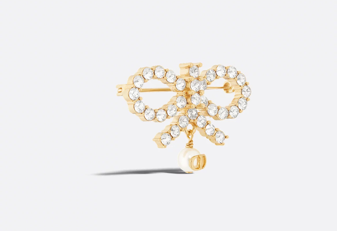 Le Noeud de Dior Brooch,Dior bow brooch on sale,Dior brooch bow,Dior brooch pearls bow,Dior gold pearls brooch,Dior brooch go