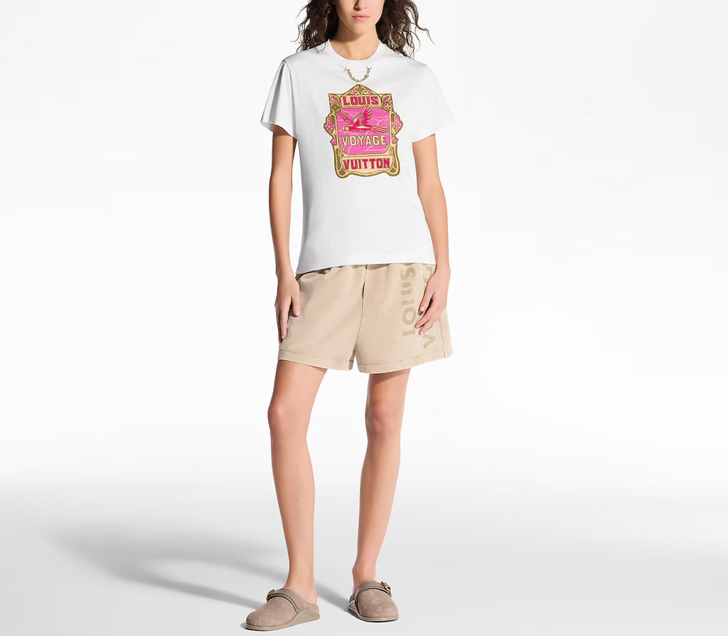 Louis Vuitton 1AHITS,LV 1AHITS,Louis Vuitton Parrot print T-shirt,Louis Vuitton white T-shirt,Louis Vuitton womens white T-sh