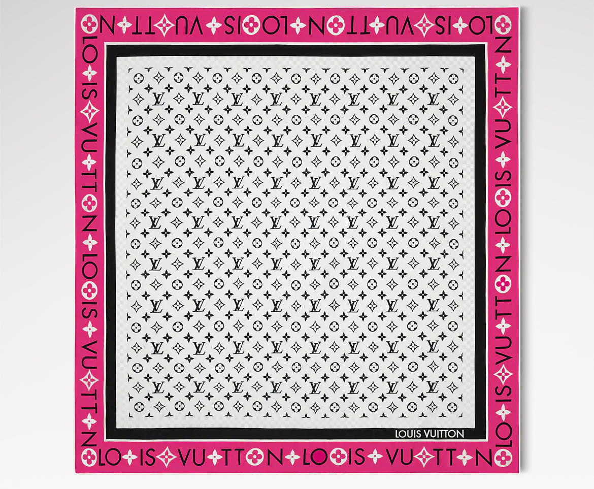 Louis Vuitton M90694,LV M90694,Louis Vuitton monogram infinity square 90,LV monogram infinity square 90,Louis Vuitton pink si
