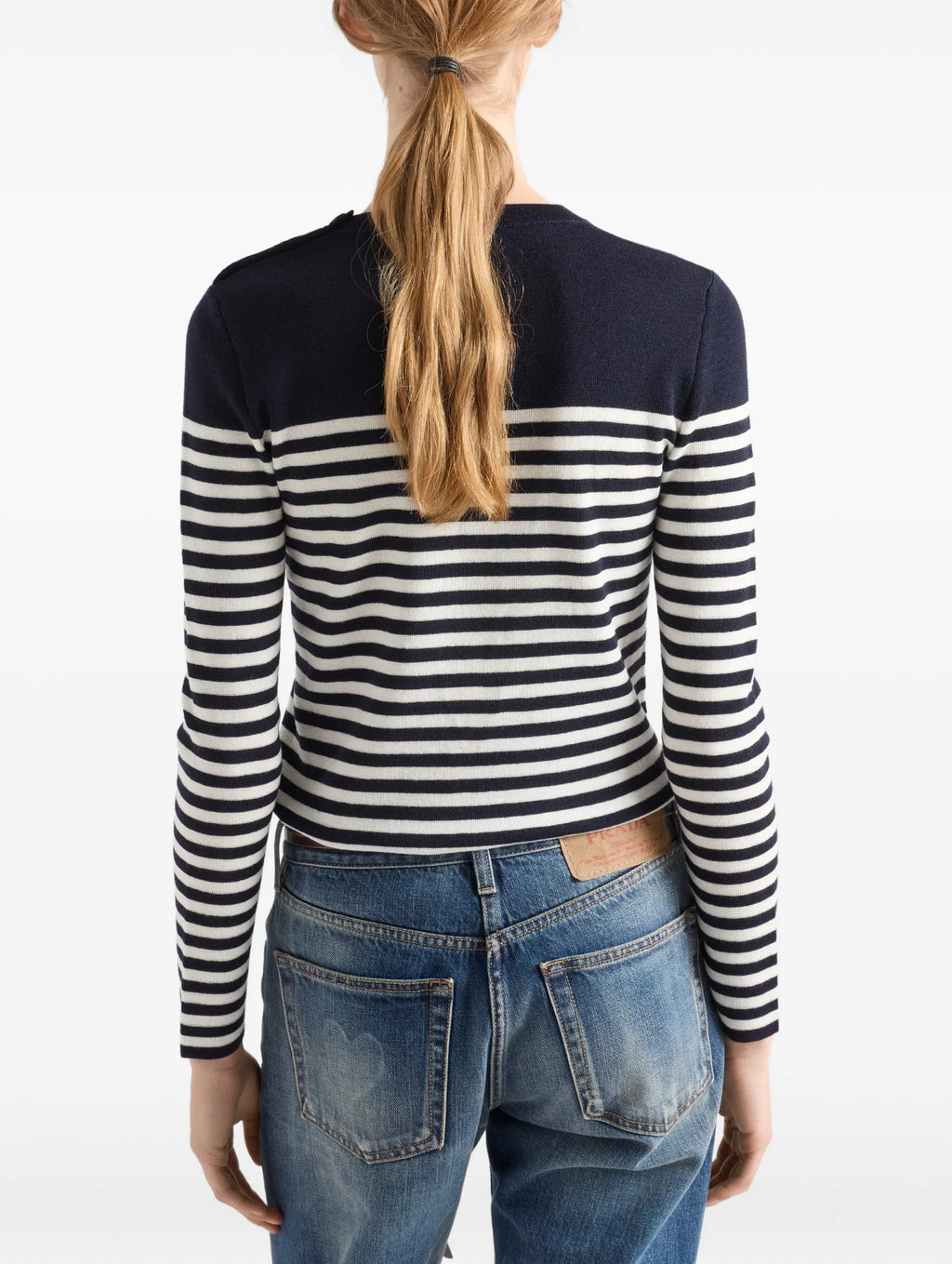 Winniemodo,Winniemodony,Prada P24Z2QSOOO19IH,Prada striped ribbed sweater,Prada striped knit sweater,Prada striped sweater wo