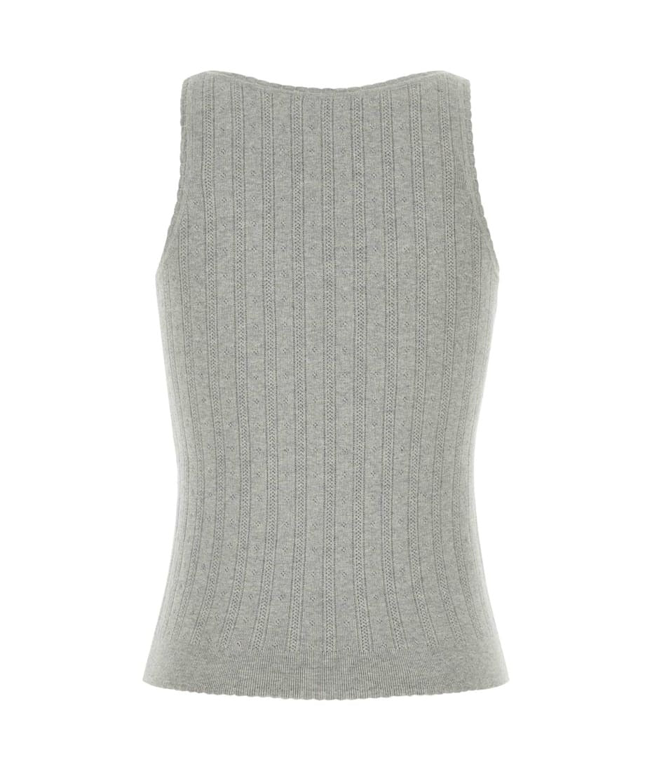 Winniemodo,Winnie modo,MIU MIU MMV28717OXF0031,Miu Miu cotton tank top,Miu Miu vest,MIU MIU vest grey,MIU MIU top grey,MIU MI