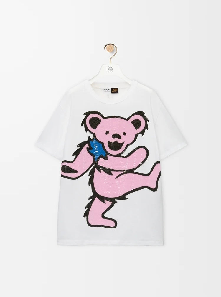 Loewe H616Y22J15,Loewe relaxed fit T-shirt in cotton,Loewe teddy bear t-shirt,Loewe teddy bear tee,Loewe teddy bear white t-s