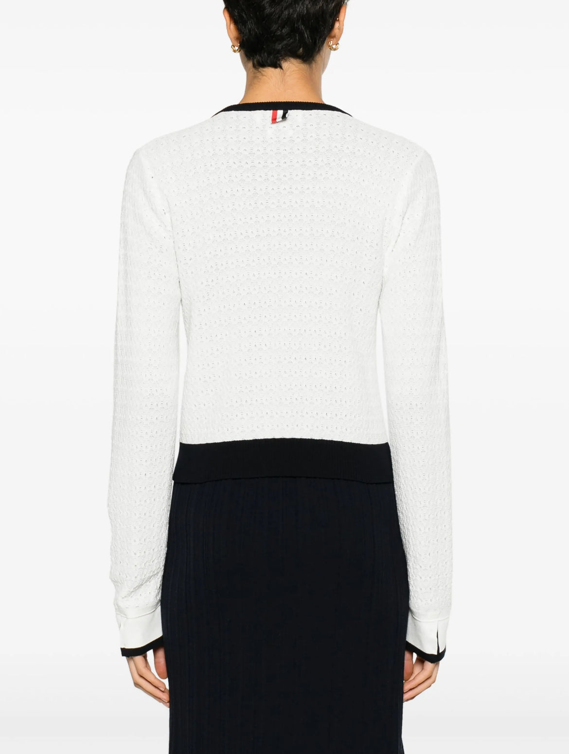 Thom Browne FKC602AY3009,Thom Browne white cardigan,Thom Browne cardigan,Thom Browne cardiganThom Browne cardigan authentic,T