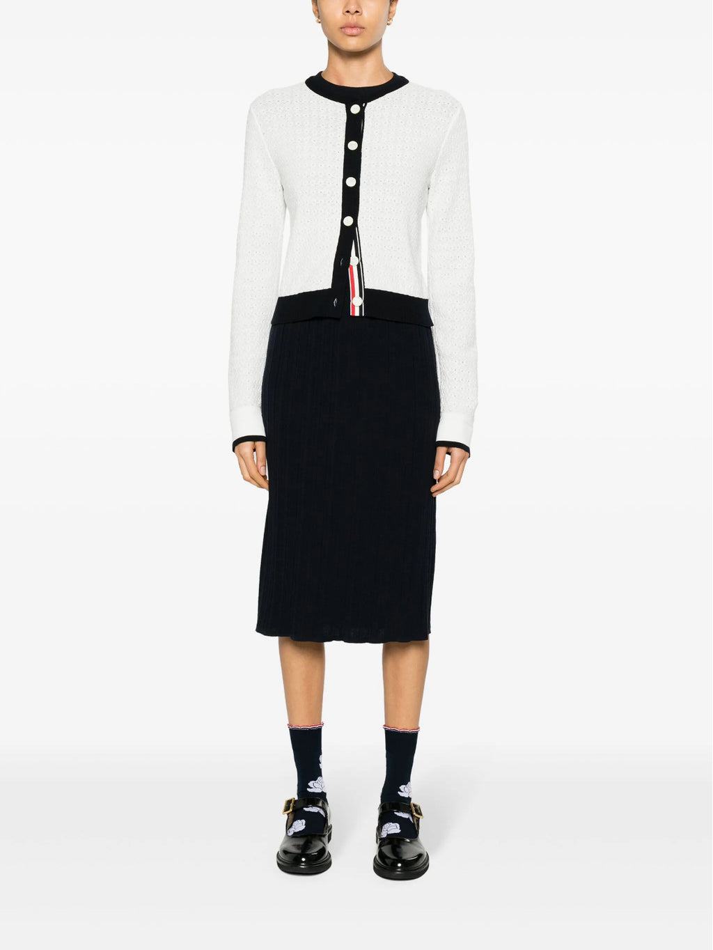 Thom Browne FKC602AY3009,Thom Browne white cardigan,Thom Browne cardigan,Thom Browne cardiganThom Browne cardigan authentic,T