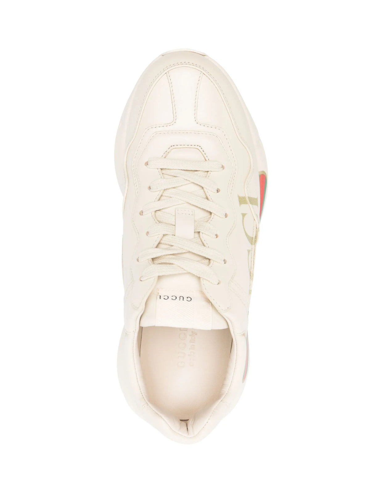 Gucci 528892DRW00,Gucci rhyton leather sneakers,Gucci rhyton white leather sneakers,Gucci white sneaker,Gucci sneaker womens,