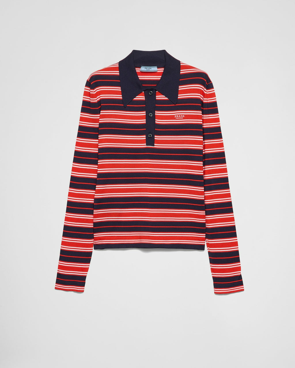 Prada P24P2DSOOO16VJ,Prada striped polo shirt,Prada striped red polo shirt,Prada striped womens polo shirt,Prada womens polo