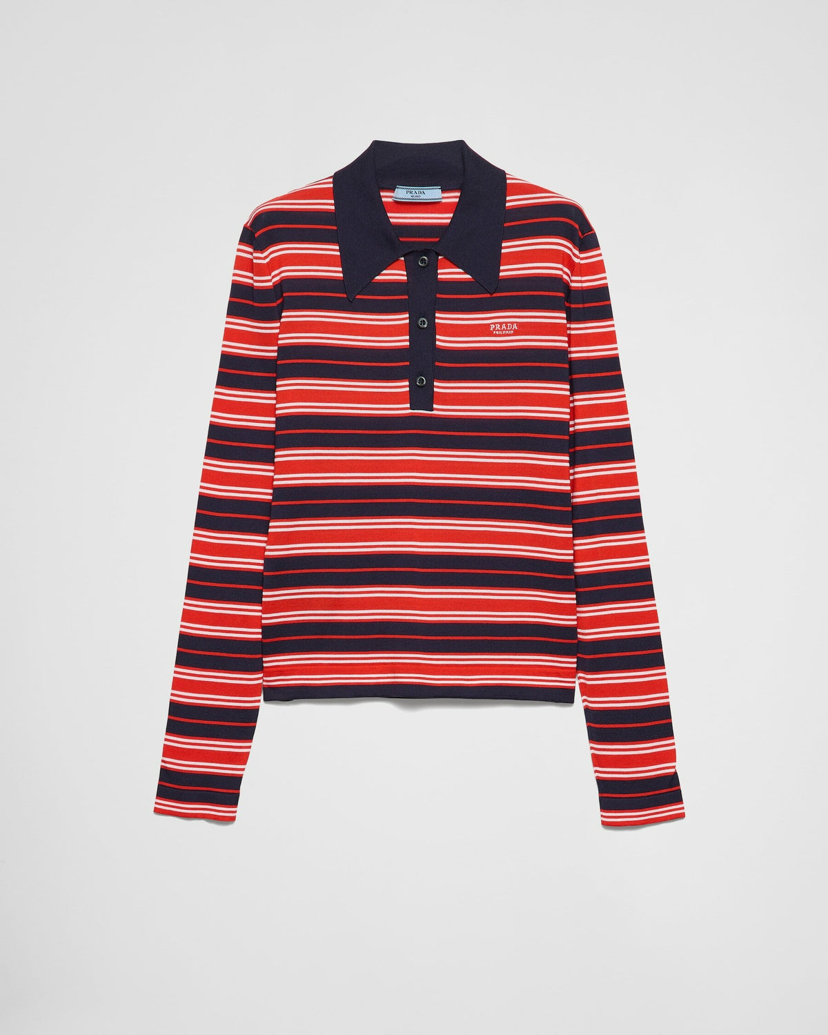 Prada P24P2DSOOO16VJ,Prada striped polo shirt,Prada striped red polo shirt,Prada striped womens polo shirt,Prada womens polo