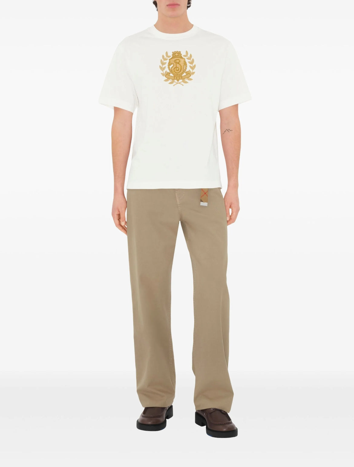 Burberry 8108169,Burberry T-shirt cotton,Burberry white T-shirt,Burberry White T-shirt mens,Burberry T-shirt 2025ss,Burberry