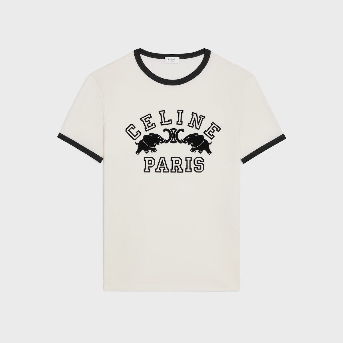 Celine RX0AV671Q.01OB,Celine regular T-shirt in cotton jersey,Celine white T-shirt,Celine white tee,Celine white mens t-shirt