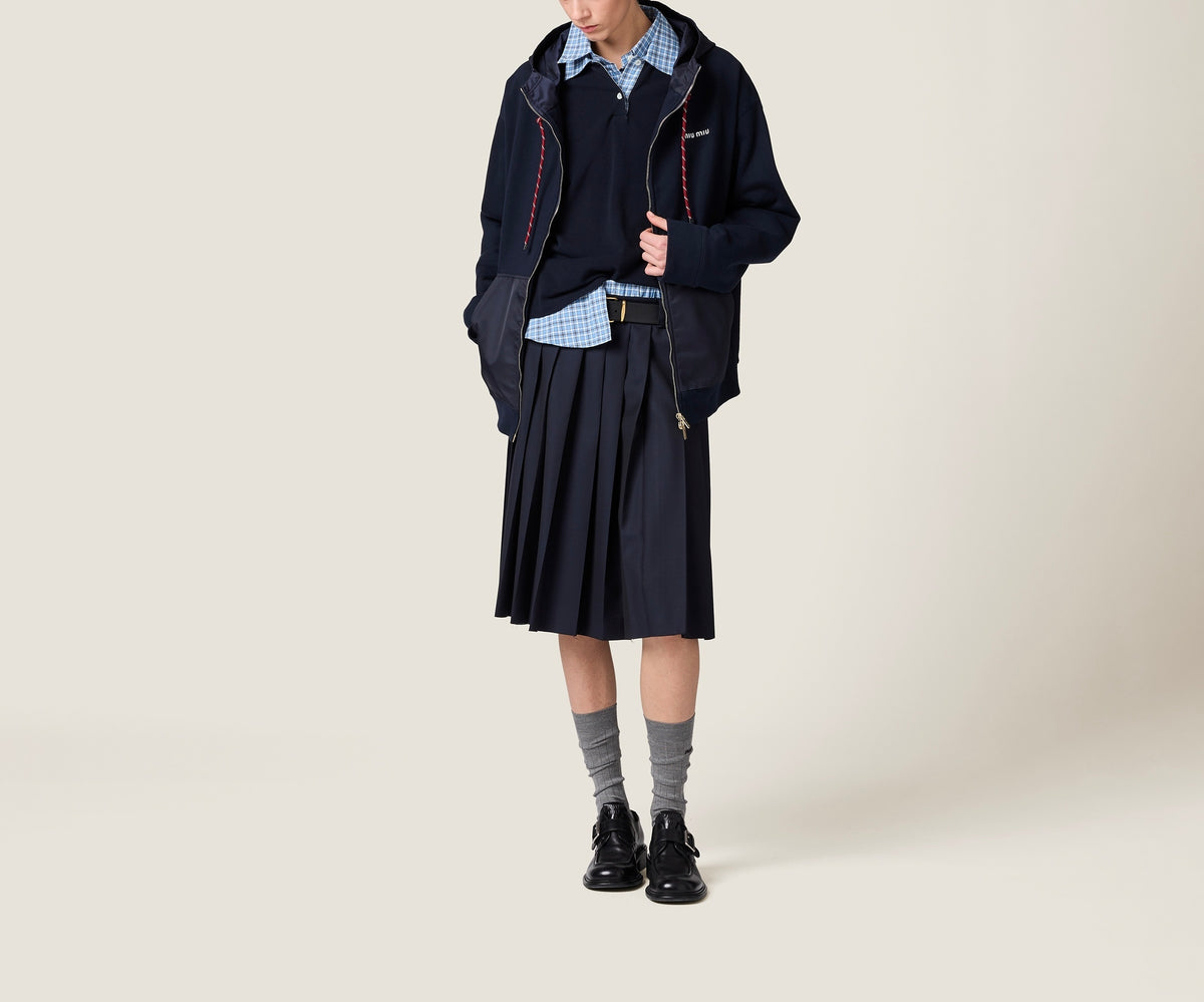 Winniemodo,Winniemodony,MIU MIU MJL073,Miu Miu fleece zipper hoodie jacket,MIU MIU fleece jacket,MIU MIU fleece jacket sale,M