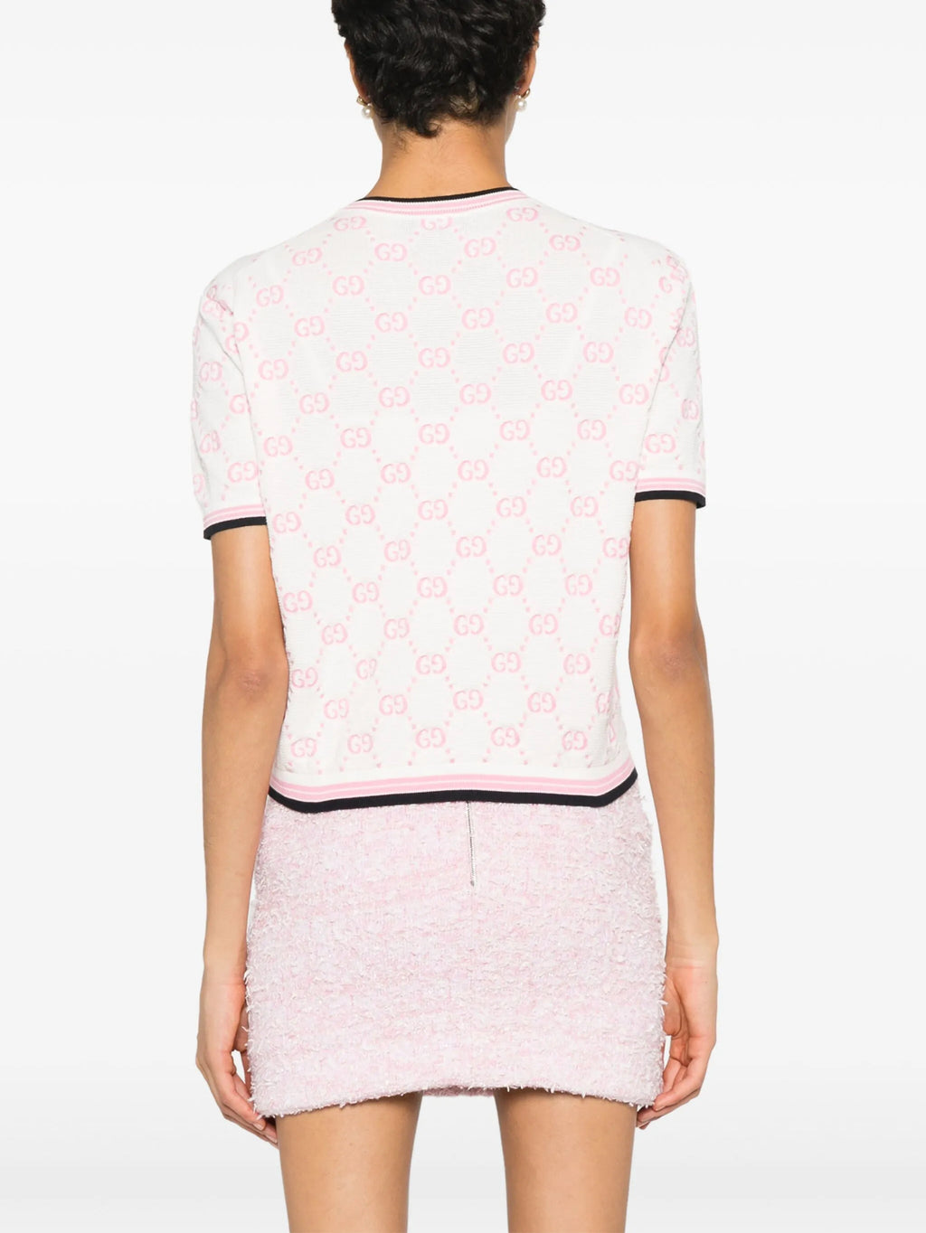 Gucci 788766XKD1R,Gucci GG monogram jumper,Gucci pink GG monogram jumper,Gucci pink GG monogram sweater,Gucci monogram sweate