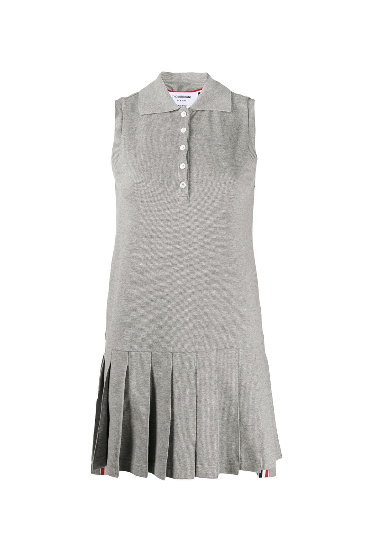 Thom Browne RWB stripe sleeveless pleated tennis dress