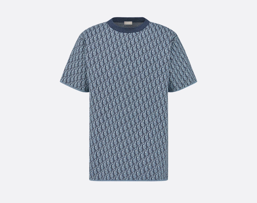 Dior 593M634A7018,Dior oblique T-shirt,Dior monogram T-shirt,Dior oblique T-shirt blue,Dior blue monogram T-shirt,Dior T-shir
