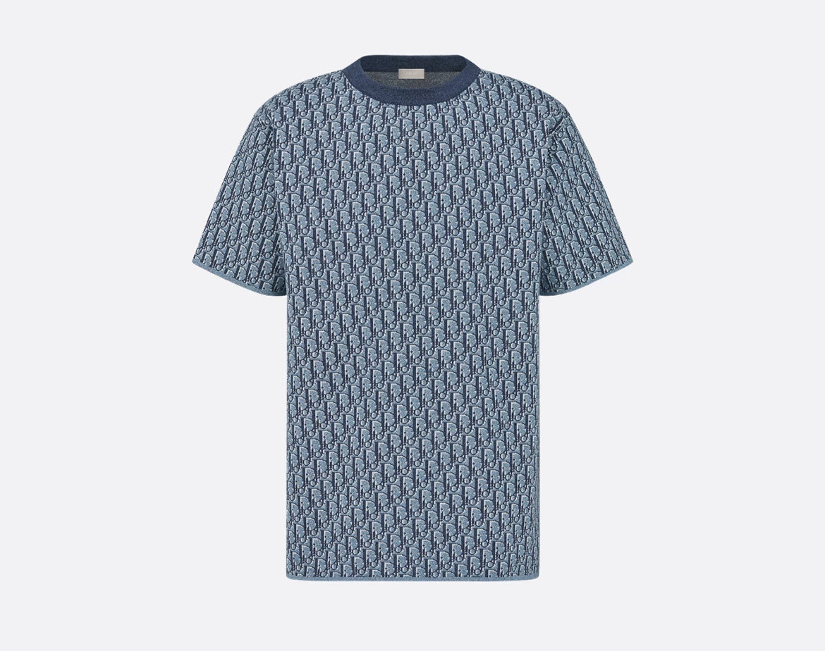 Dior 593M634A7018,Dior oblique T-shirt,Dior monogram T-shirt,Dior oblique T-shirt blue,Dior blue monogram T-shirt,Dior T-shir