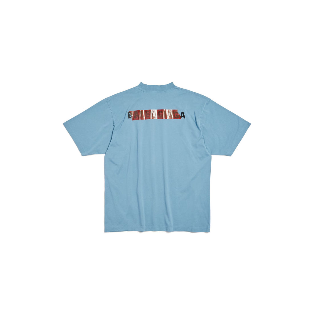 Balenciaga 764235TSVG28704,Balenciaga men’s taped back T-shirt,Balenciaga men’s taped tee,Balenciaga taped T-shirt,Balenciaga