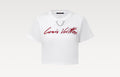 Louis Vuitton 1AHJHR,LV 1AHJHR,Louis Vuitton cursive signature crop top,Louis Vuitton signature t-shirt,LV t-shirt womens,LV