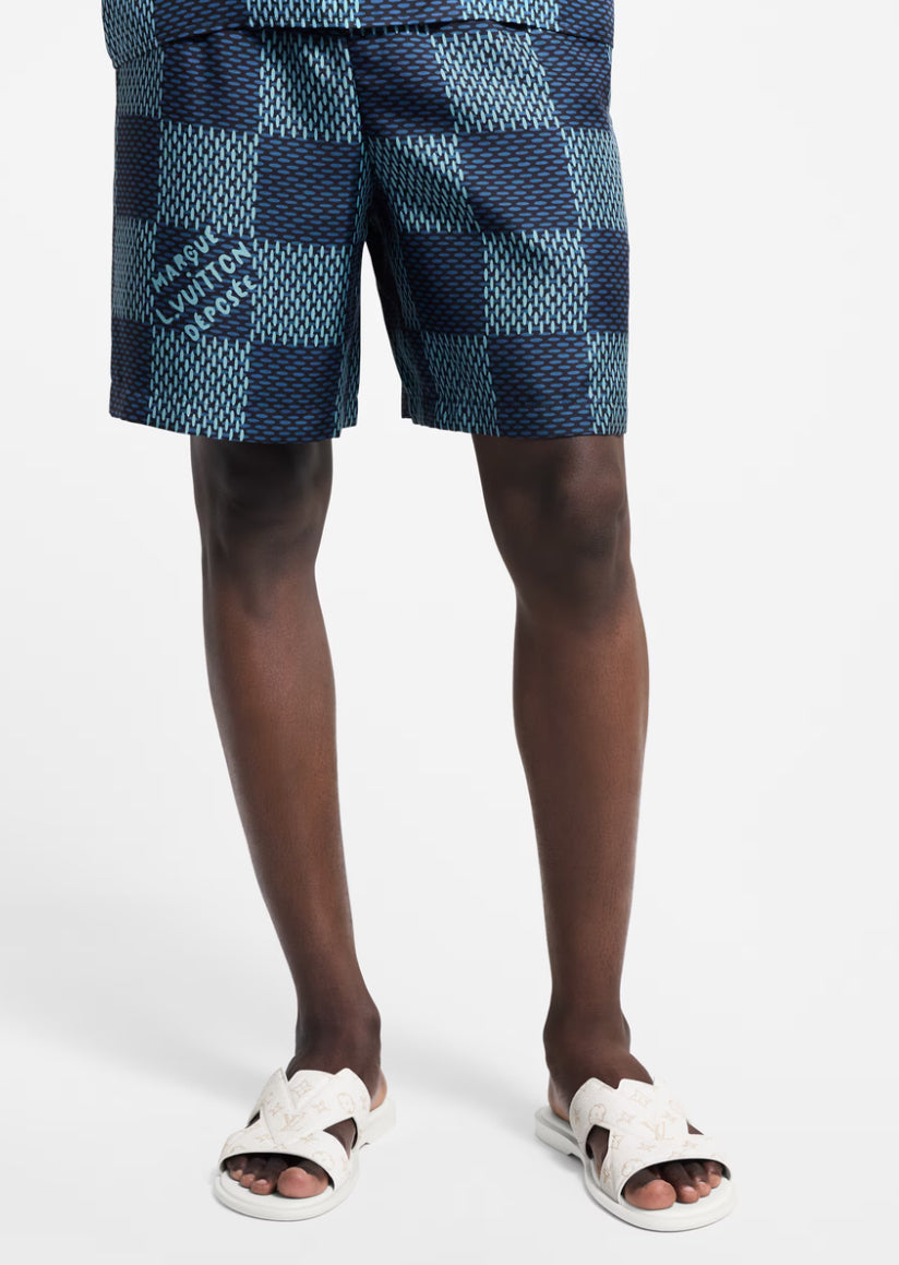 Louis Vuitton 1AHVT9,LV 1AHVT9,Louis Vuitton Damier silk shorts,LV Damier silk shorts,Louis Vuitton checkered shorts,LV check