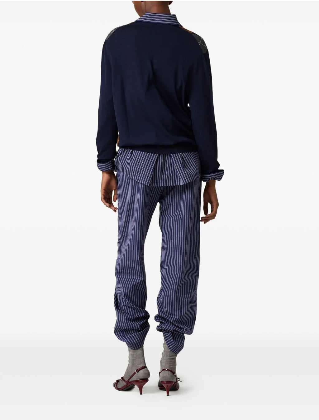 Winniemodo,Winnie modo,Miu miu MMLB67,Miu Miu Argyle v-neck wool sweater,Miu Miu Argyle v-neck sweater,Miu Miu v-neck sweater
