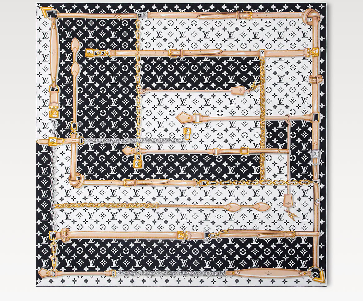 Louis Vuitton M78667,LV M78667,Louis Vuitton M78666,LV M78666,Louis Vuitton monogram confidential square,LV monogram silk sca