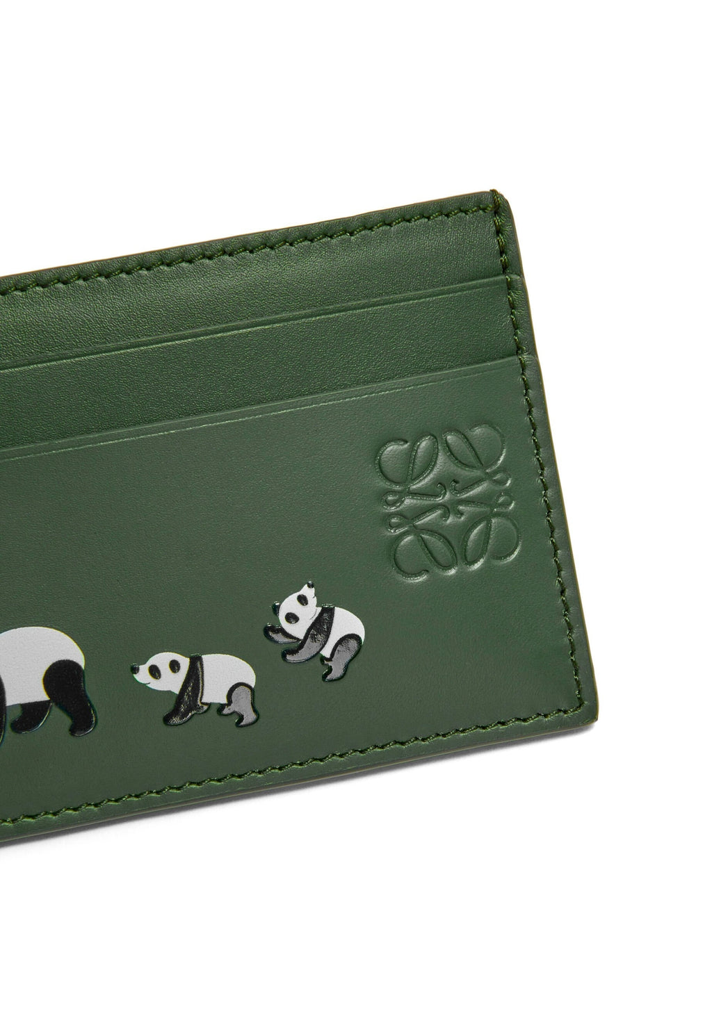 Loewe Panda plain cardholder in satin calfskin