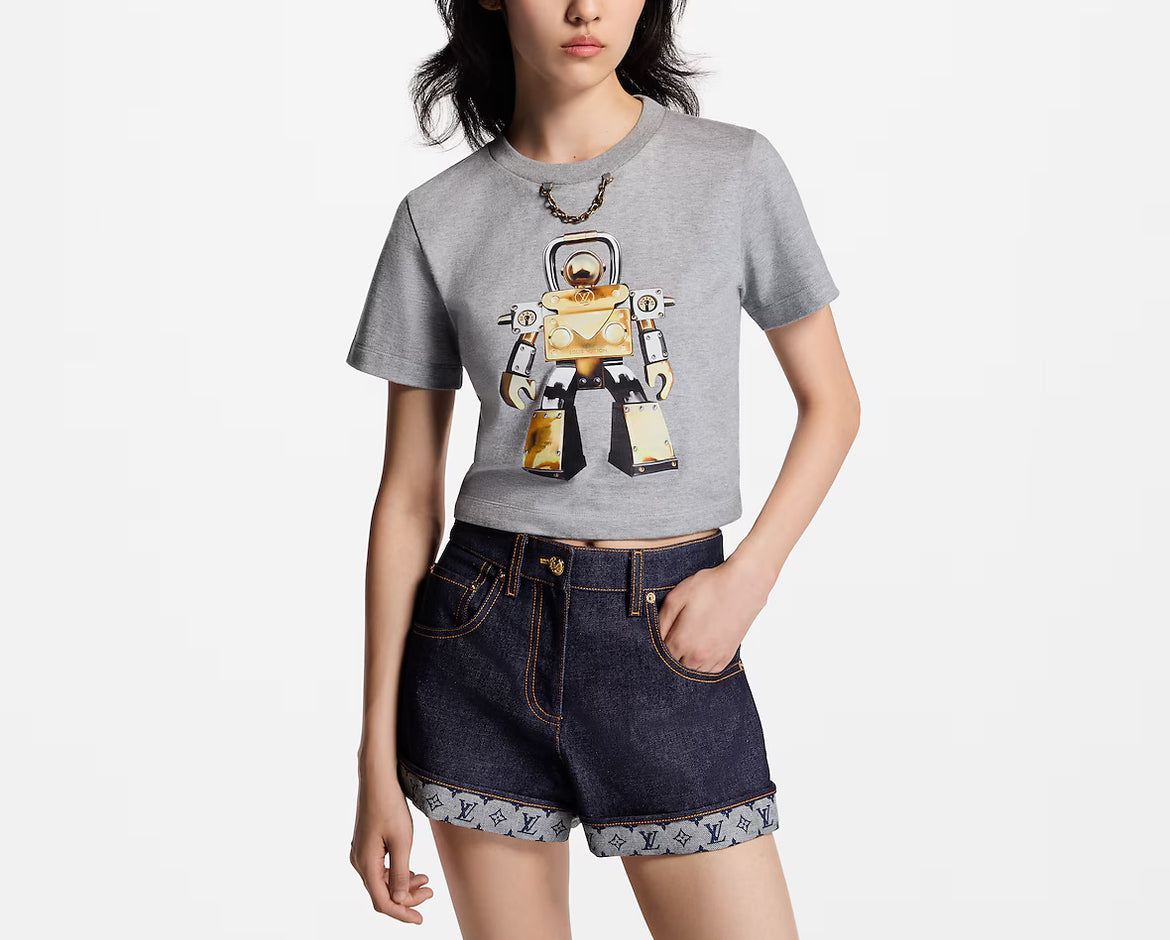 Louis Vuitton 1AI430,LV 1AI430,Louis Vuitton robot crop top,LV robot crop top,Louis Vuitton robot crop t-shirt,LV robot crop