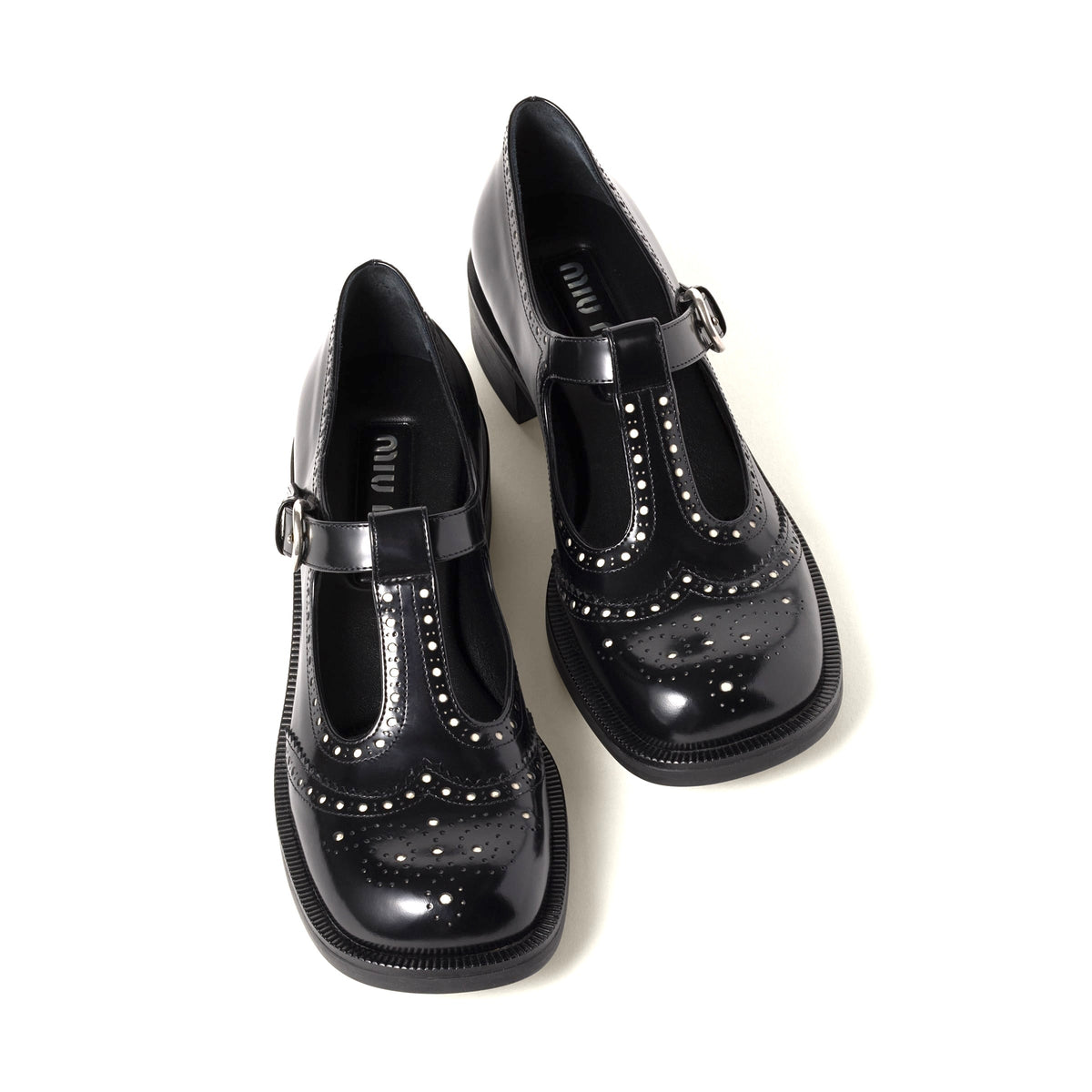 Winniemodo,Winnie modo,MIU MIU 5E303E, Miu Miu leather T-strap brogue shoes,Miu Miu t-strap shoes,Miu Miu t-strap brogue,Miu
