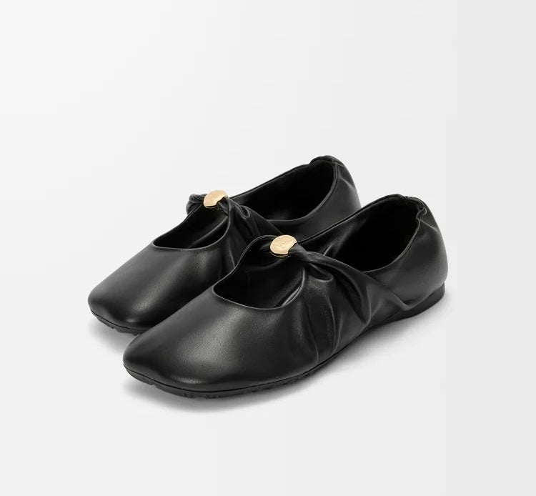 Loewe IDL815466X46,Loewe pebble soft ballerina in nappa lambskin,Loewe ballerina flats,Loewe ballerina flats yellow,Loewe bal