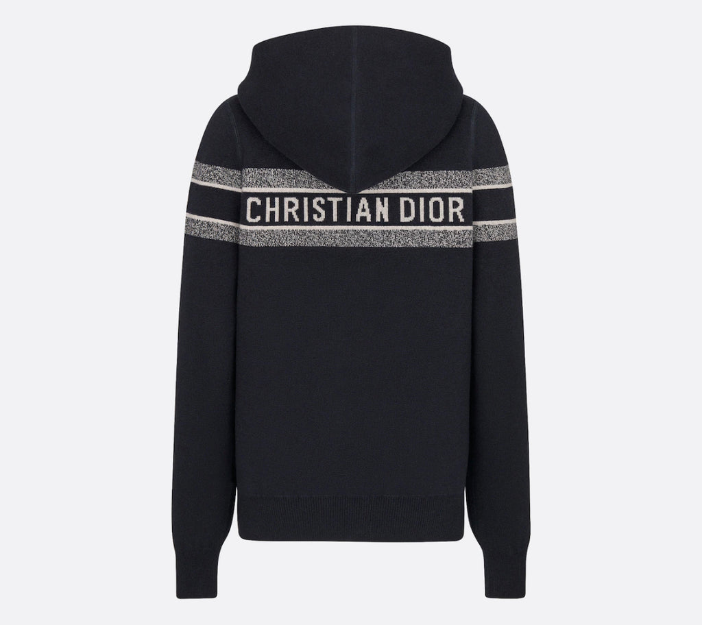 Dior reversible zipped cardigan with hood