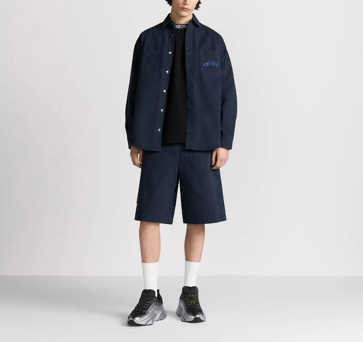 Dior 513D587A3003,Dior and Lewis Hamilton cotton shirt,Dior x Lewis Hamilton blue shirt,Dior X Lewis Hamilton shirt,Dior shir