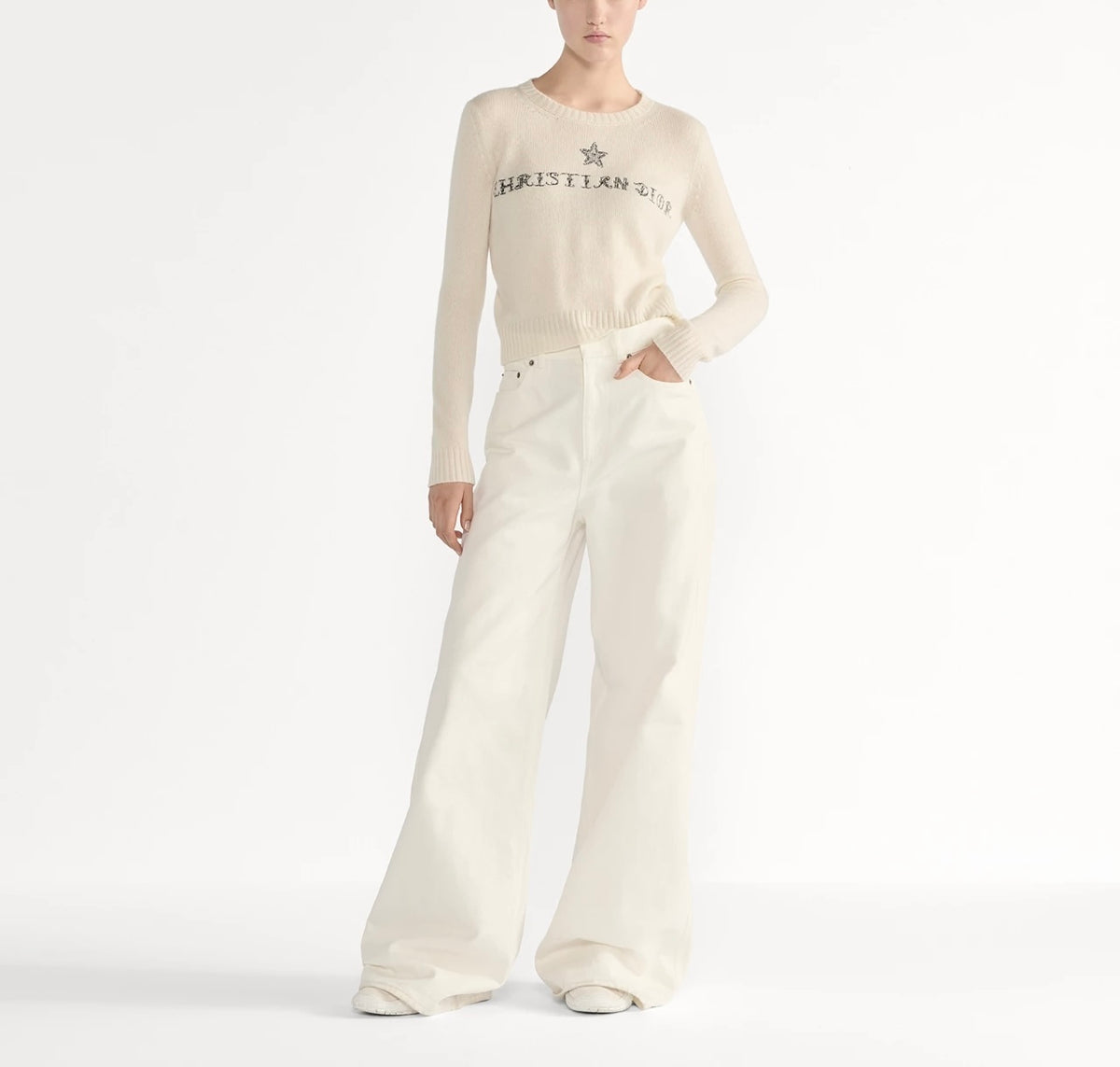 Winniemodo,Winniemodony,Dior 614S57A0053,Dior cashmere knit sweater,Dior knit sweater.Dior knit sweater White,Dior knit sweat