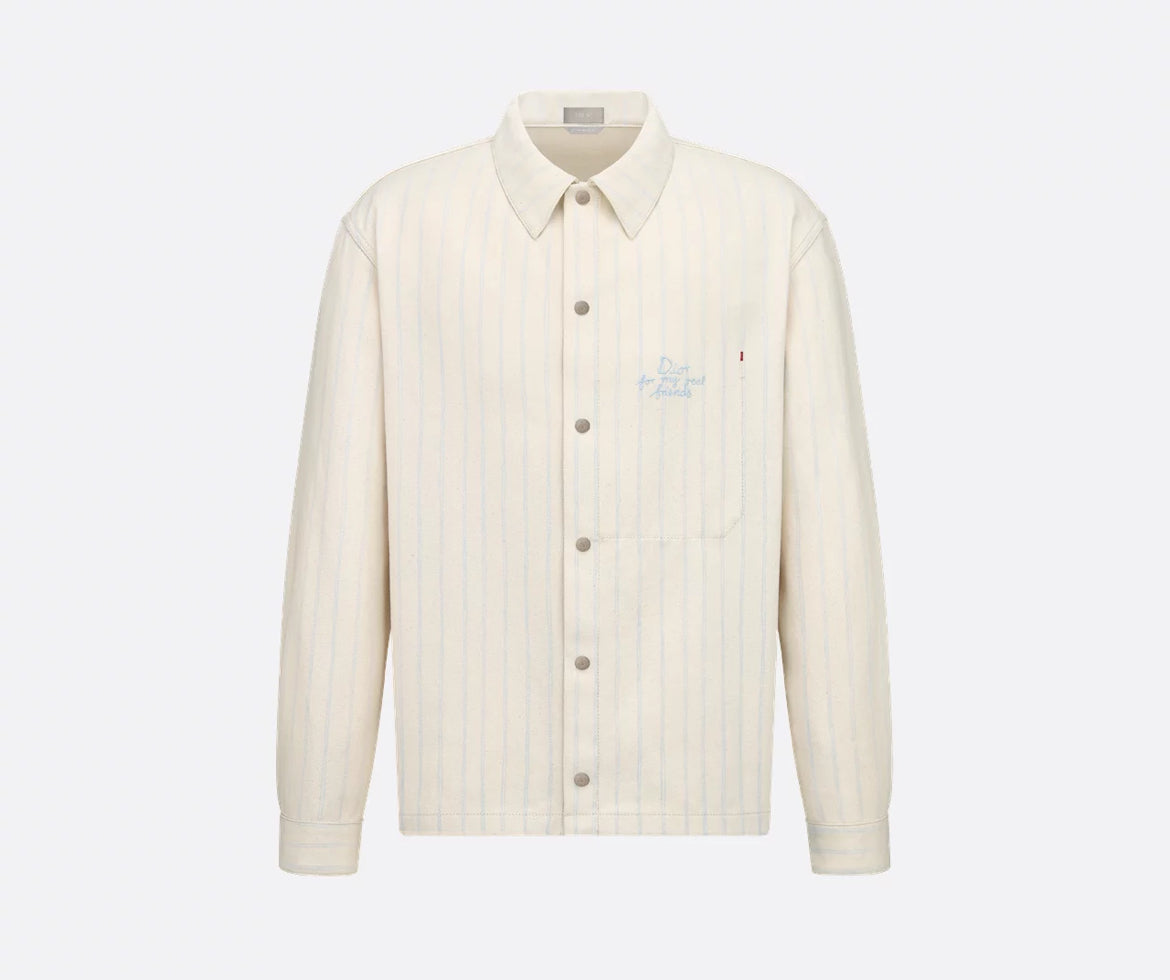 Dior 583D489A3010,Dior Hylton Nel overshirt,Dior Hylton Nel white shirt,Dior white stripes shirt,Dior white overshirt,Dior fo