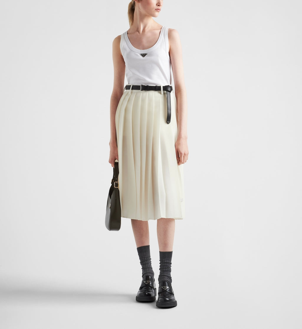Prada 39546X,Winniemodo,Winnie modo,Prada ribbed knit jersey tank top,Prada white top,Prada white vest,Prada vest,Prada vest