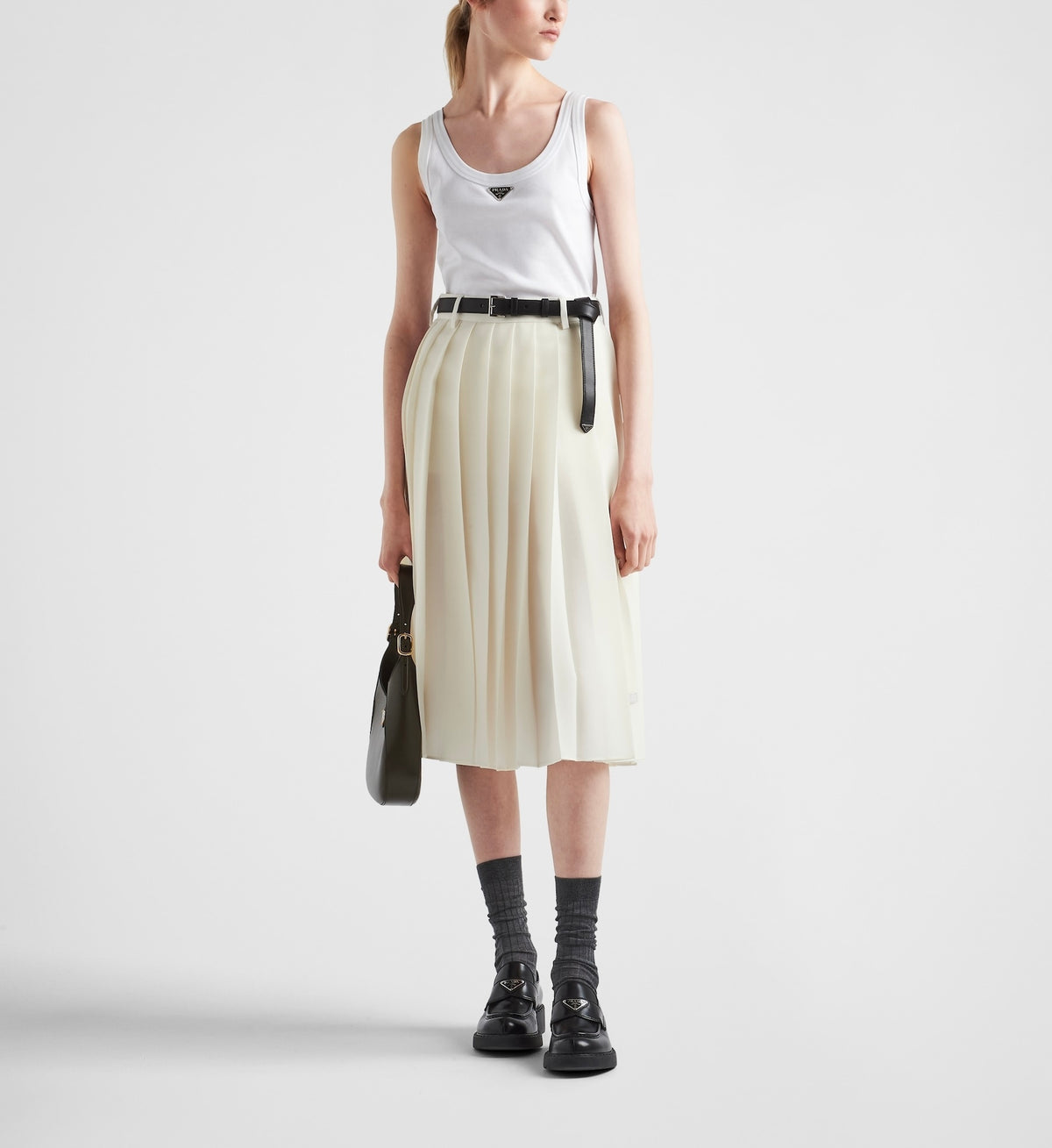 Prada 39546X,Winniemodo,Winnie modo,Prada ribbed knit jersey tank top,Prada white top,Prada white vest,Prada vest,Prada vest