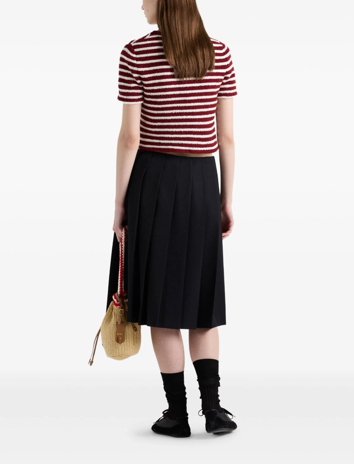 Prada P24N2T16VISOOO,Prada cotton polo top,Prada cotton burgundy polo top,Prada cotton womens polo top,Prada burgundy womens