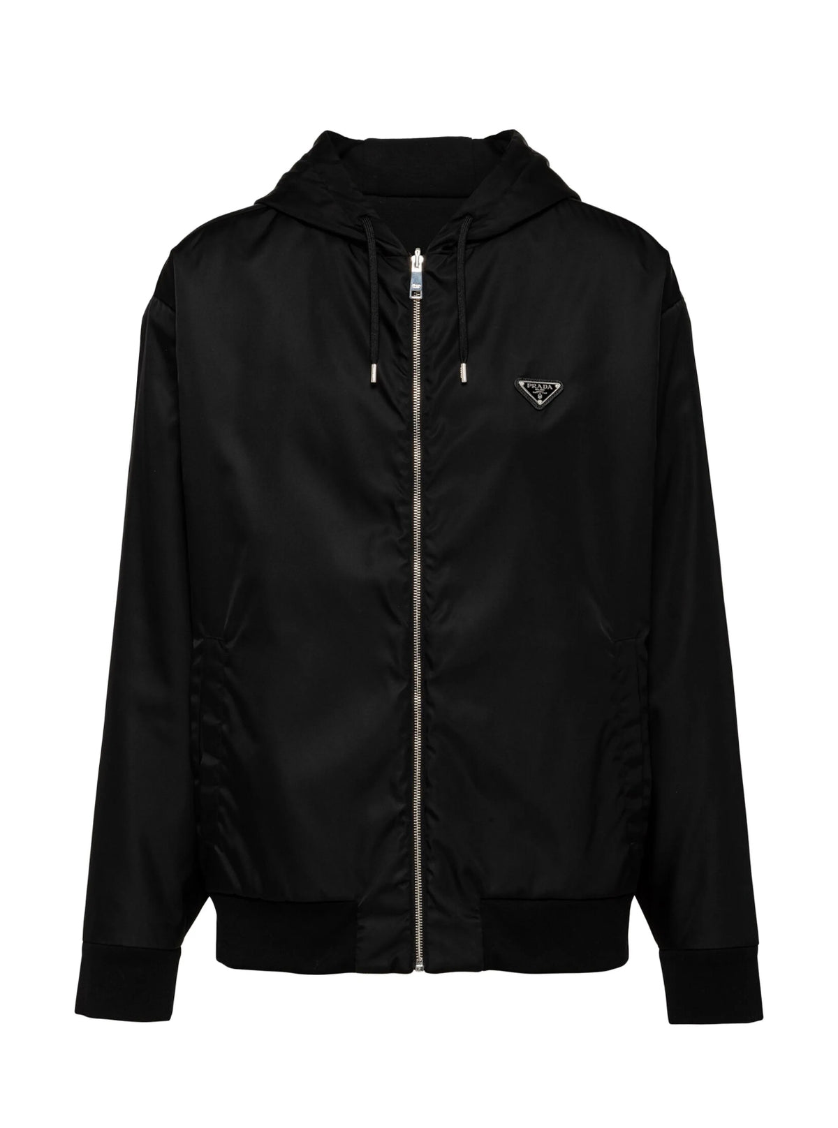 Prada UJL41BSOOO11JE,Prada reversible jacket,Prada zip up jacket,Prada black jacket,Prada jacket black mens,Prada triangle lo