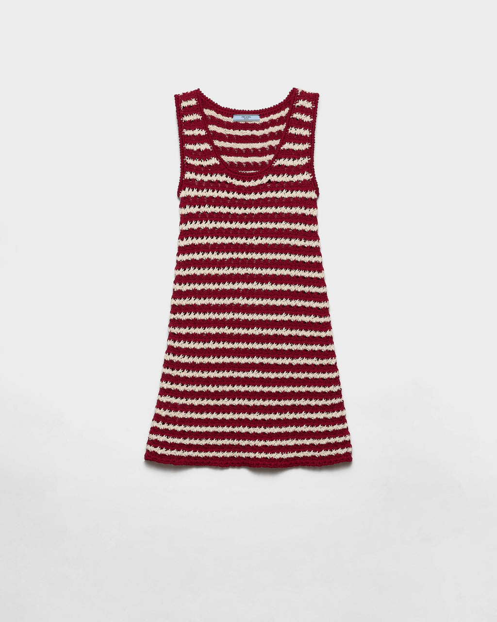 Prada 23A23_16SY_F038I_S_OOO,Prada cotton mini dress,Prada red striped mini dress,Prada red mini dress,Prada mini dress,Prada