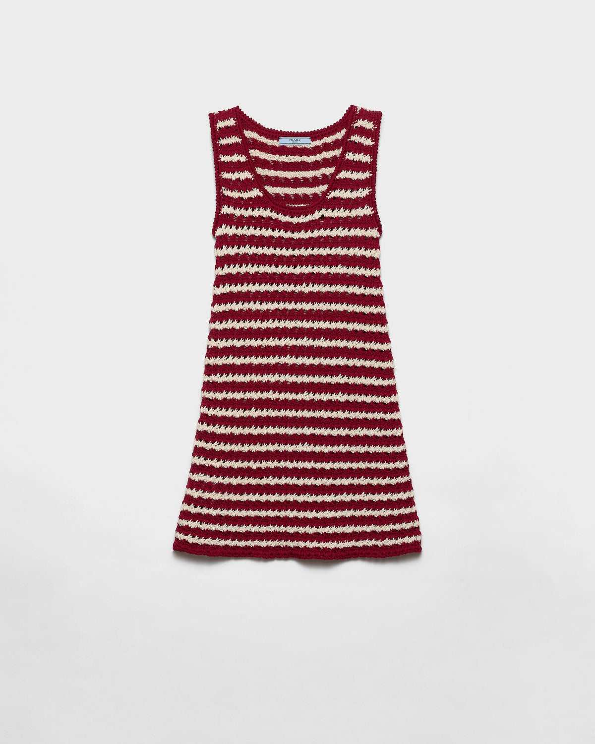 Prada 23A23_16SY_F038I_S_OOO,Prada cotton mini dress,Prada red striped mini dress,Prada red mini dress,Prada mini dress,Prada