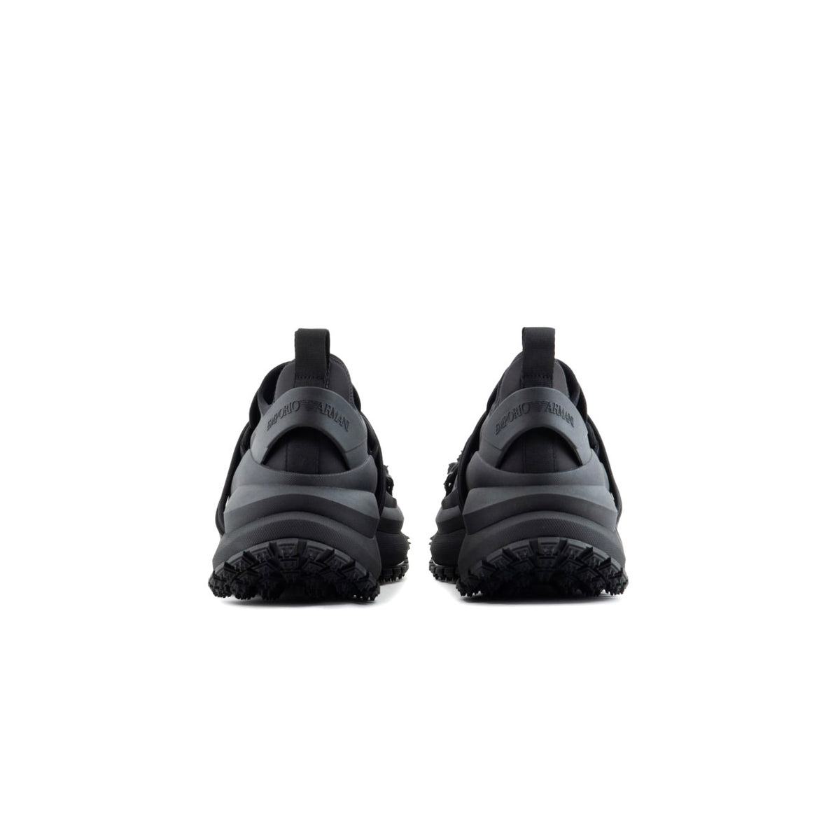 Emporia Armani X4X653XR08300002,Emporia Armani Nylon Sneakers With Scuba Details,Emporia Armani black sneaker,Emporia Armani
