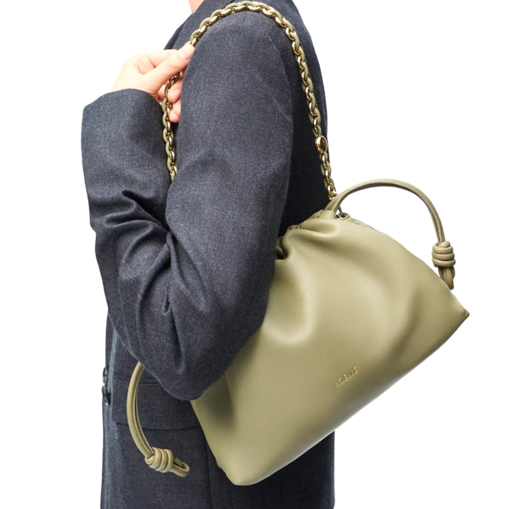 Loewe Medium Flamenco purse, Loewe Medium Flamenco bag, Loewe Flamenco bag, Loewe green flamenco bag, Loewe Medium Flamenco g