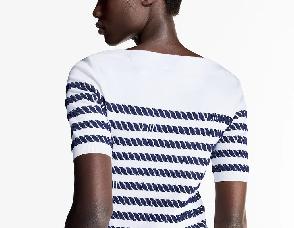 Louis Vuitton 1AHJDY,LV 1AHJDY,Louis Vuitton stripes knit top,Louis Vuitton stripes top,Louis Vuitton womens top,LV striped t