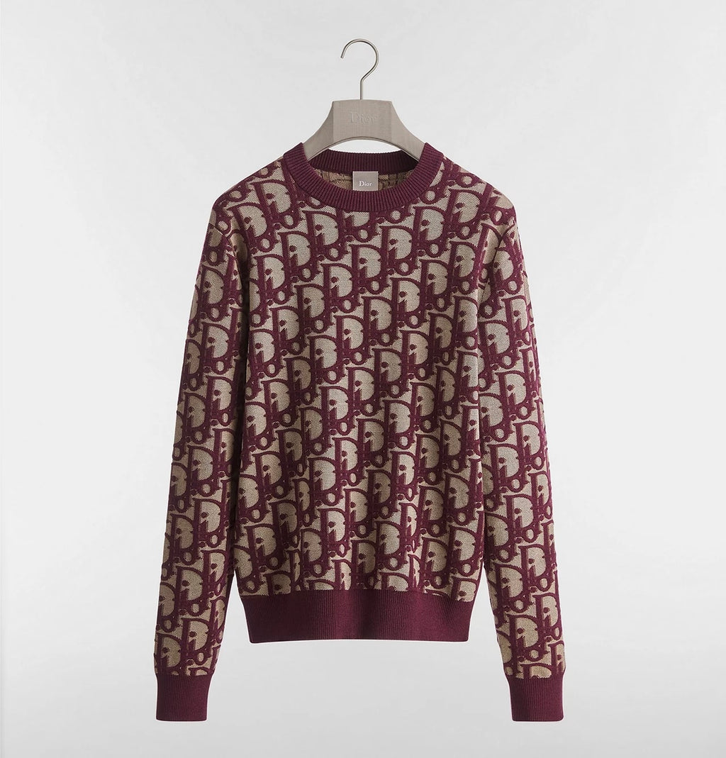 WinnieModo,Winniemodony,Dior 683M620A7040,Dior oblique sweater,Dior knit sweater monogram burgundy,Dior knit sweater sale,Dio