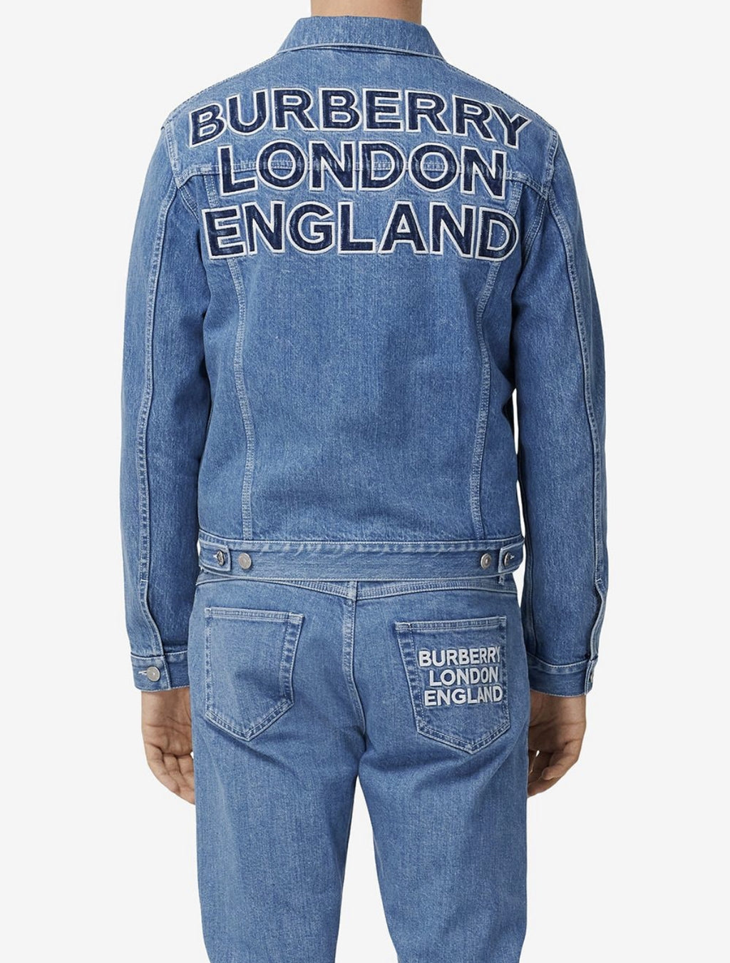 Burberry logo appliqué washed denim jacket