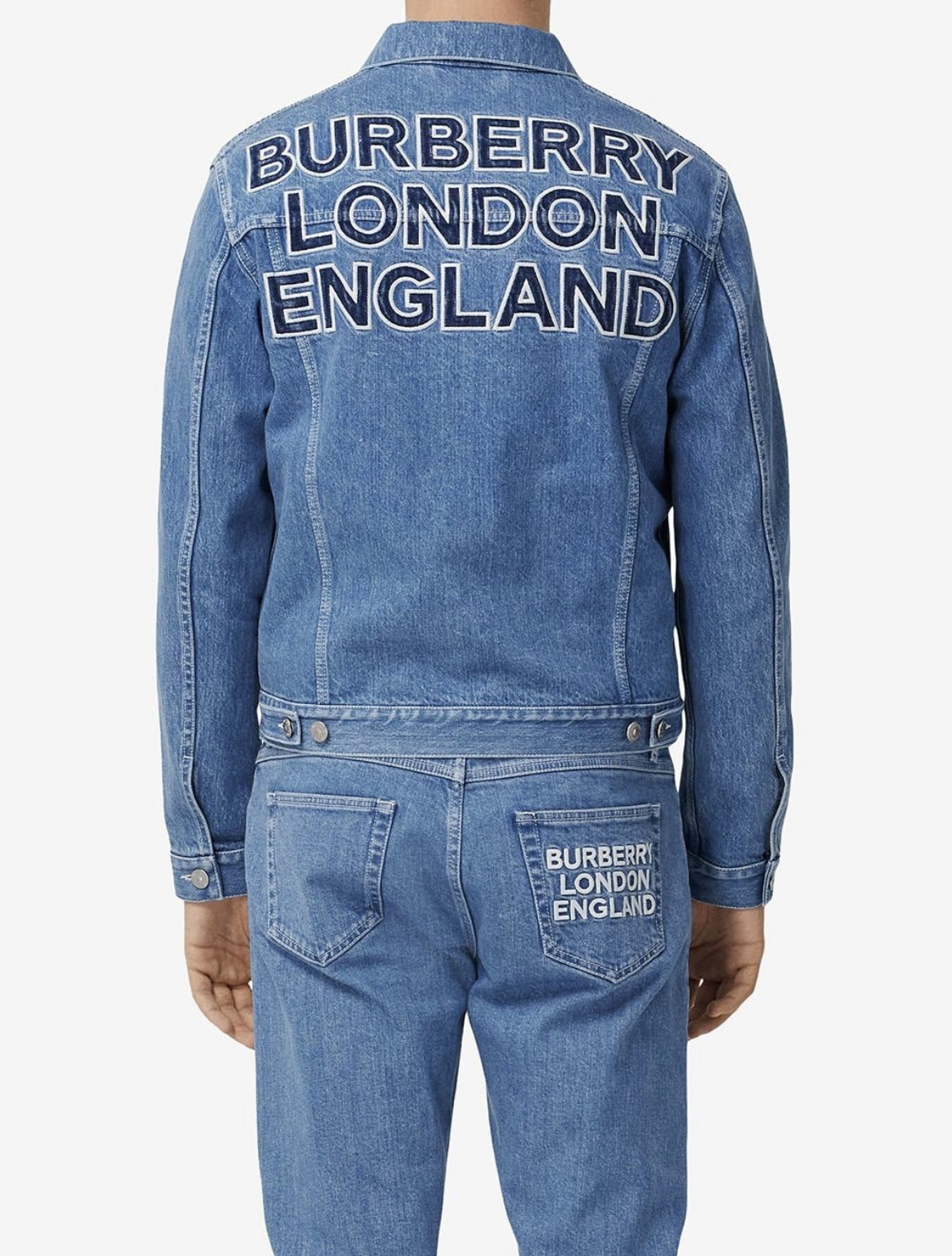 Burberry logo appliqué washed denim jacket
