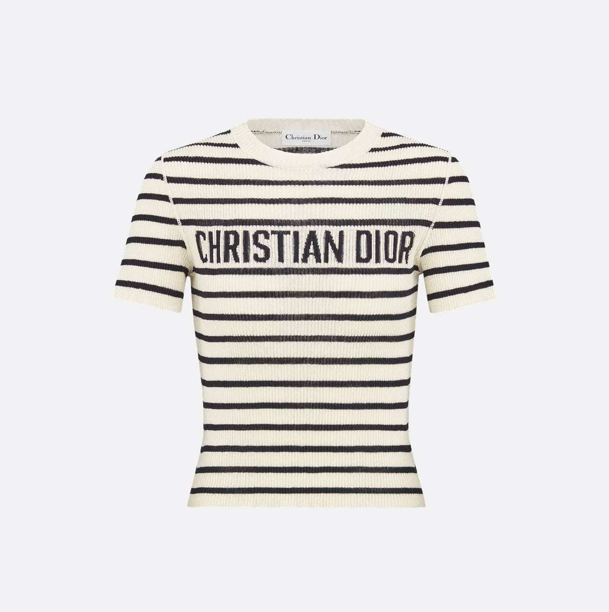 Dior 544S15A7034,Dior short sleeved sweater,Dior short sleeve sweater blue,Dior short sleeve striped sweater,Diorivera sweate