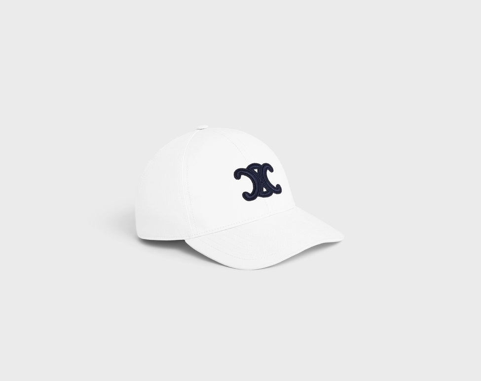 Celine triomphe cotton baseball cap,Celine baseball cap online shop,Celine baseball white cap outlet,Celine 2AUT6969P,Celine