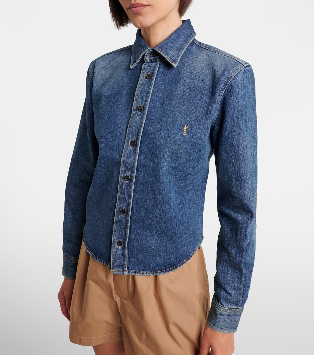 Winniemodo,Winniemodony,Saint Laurent 873984,Saint Laurent shirt women,YSL DENIM shirt,YSL shirt sale,YSL shirt discount shop
