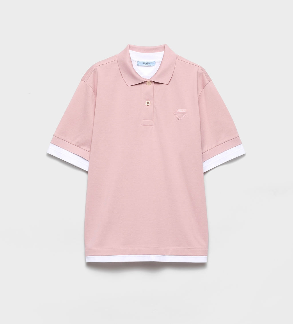 Prada 39586,Prada pique and jersey polo shirt,Prada polo shirt pink,Prada polo shirt light blue,Prada polo shirt sale,Prada p