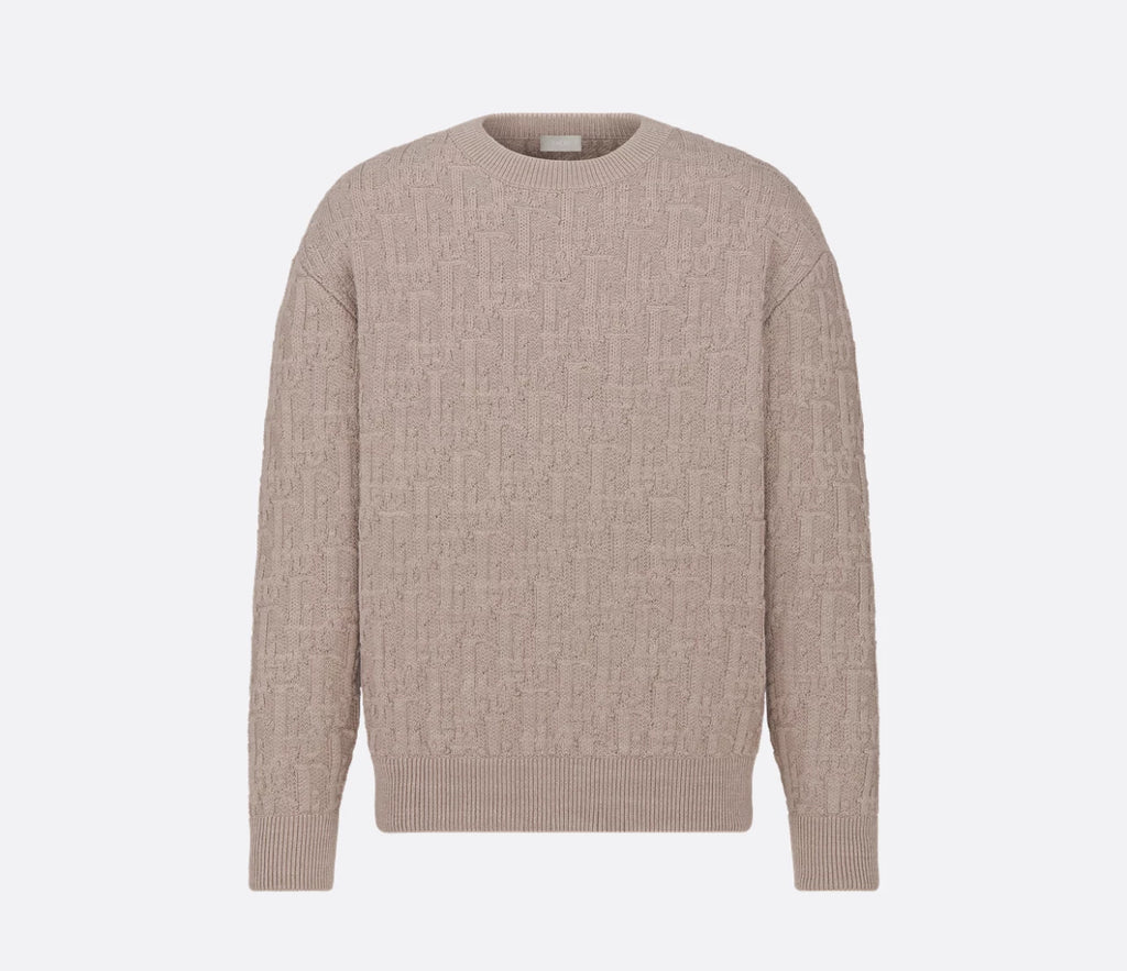 Dior 513M634A7003,Dior oblique sweater,Dior oblique sweater beige,Dior monogram sweater,Dior beige monogram sweater,Dior mens